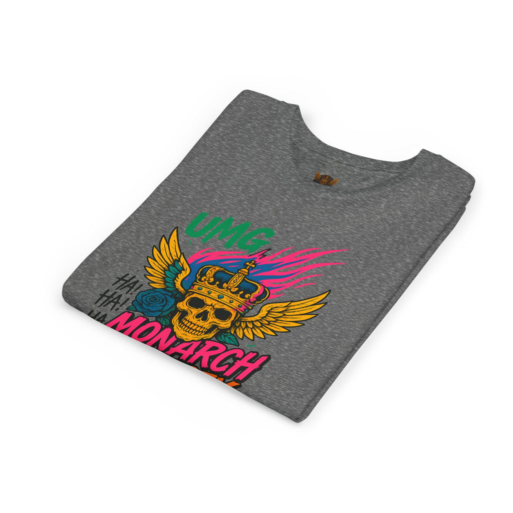 UMG Monarch Dynasty Crest Skull Graphic Oversized Tee - Unisex Youth Graphic Tee