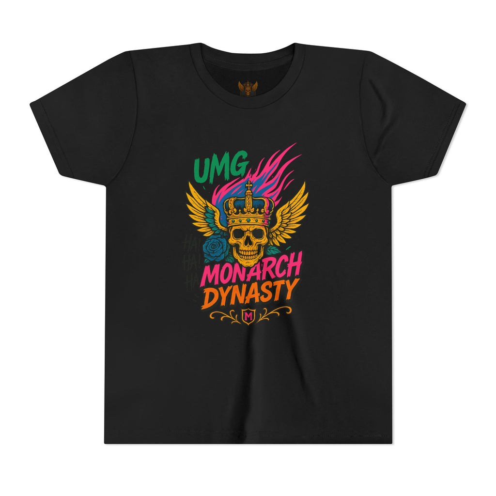 UMG Monarch Dynasty Crest Skull Graphic Oversized Tee - Unisex Youth Graphic Tee