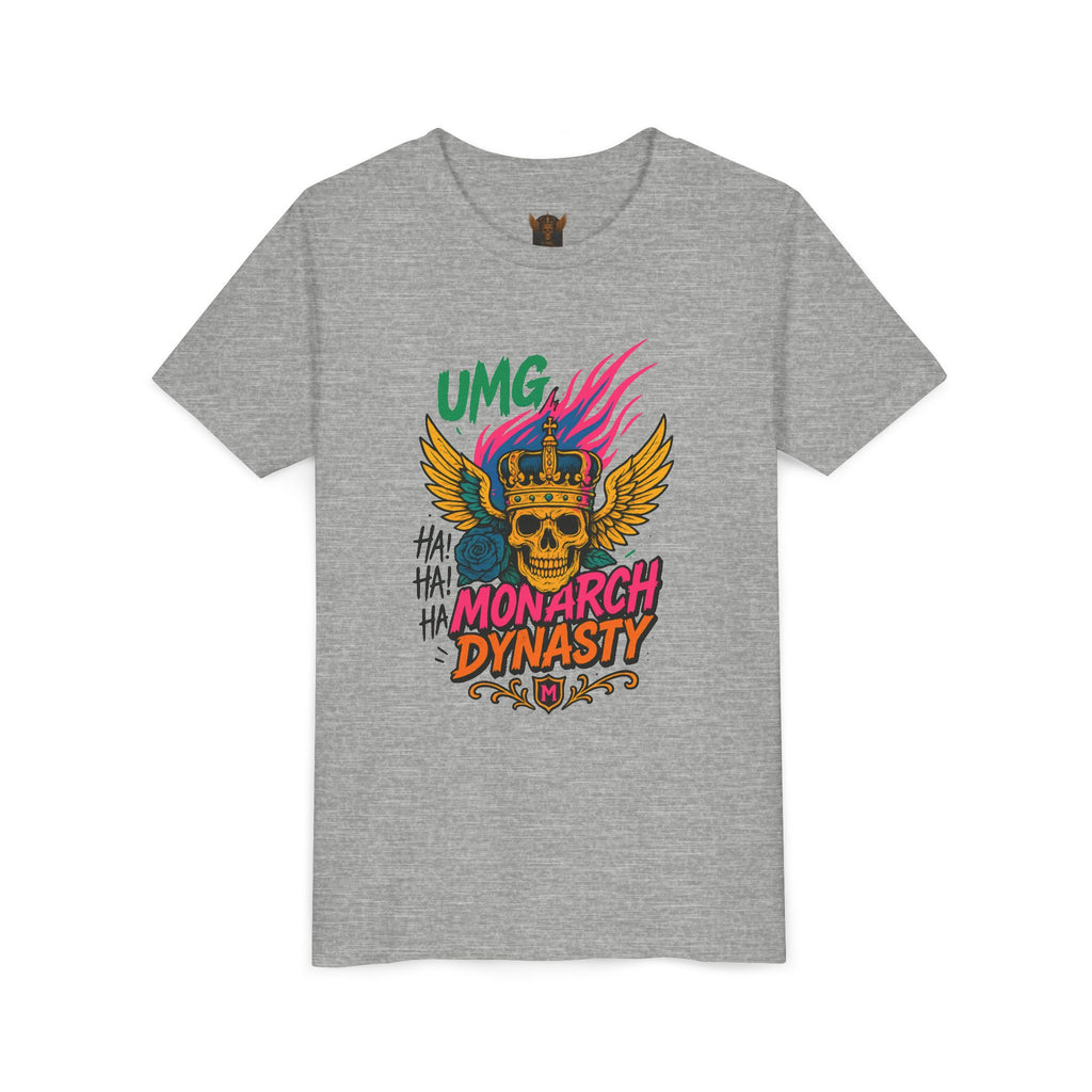 UMG Monarch Dynasty Crest Skull Graphic Oversized Tee - Unisex Youth Graphic Tee