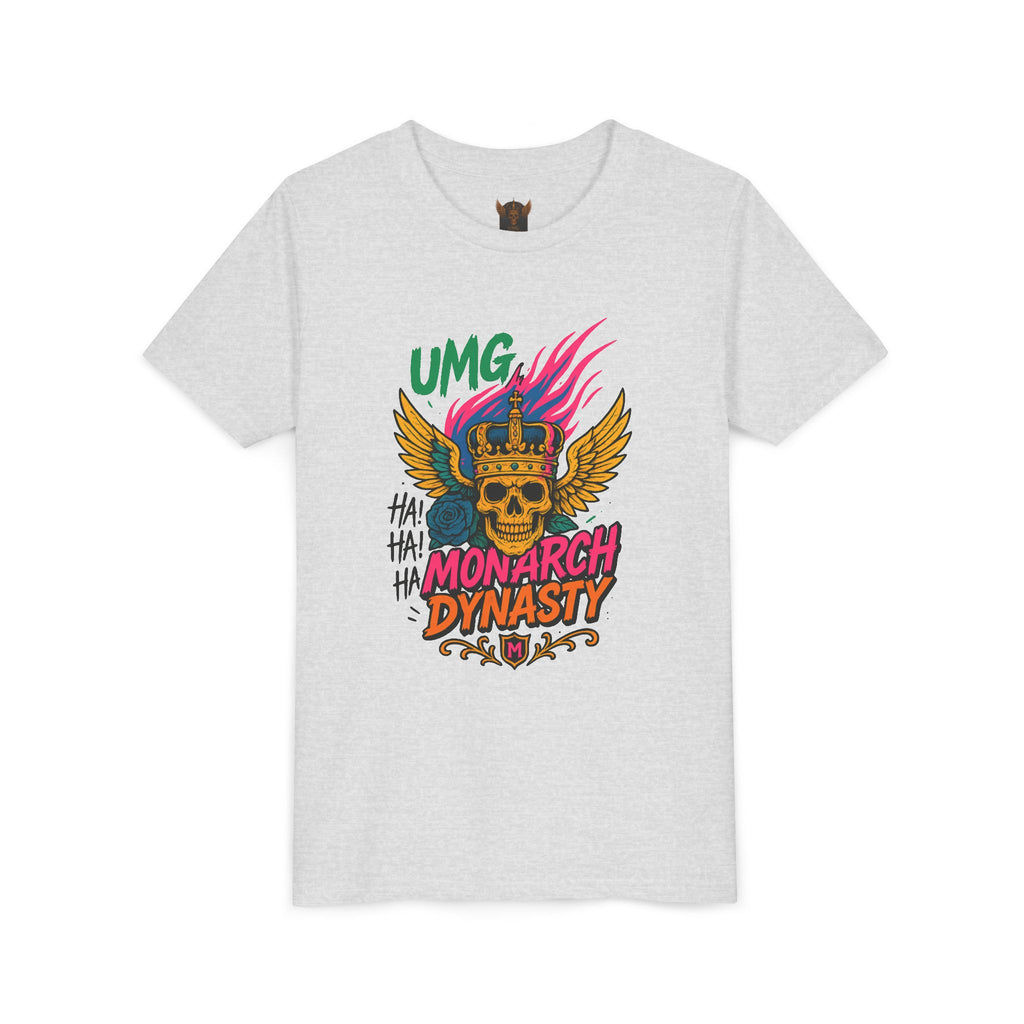 UMG Monarch Dynasty Crest Skull Graphic Oversized Tee - Unisex Youth Graphic Tee