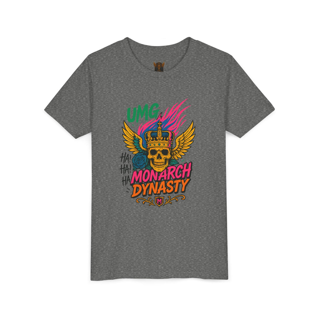 UMG Monarch Dynasty Crest Skull Graphic Oversized Tee - Unisex Youth Graphic Tee