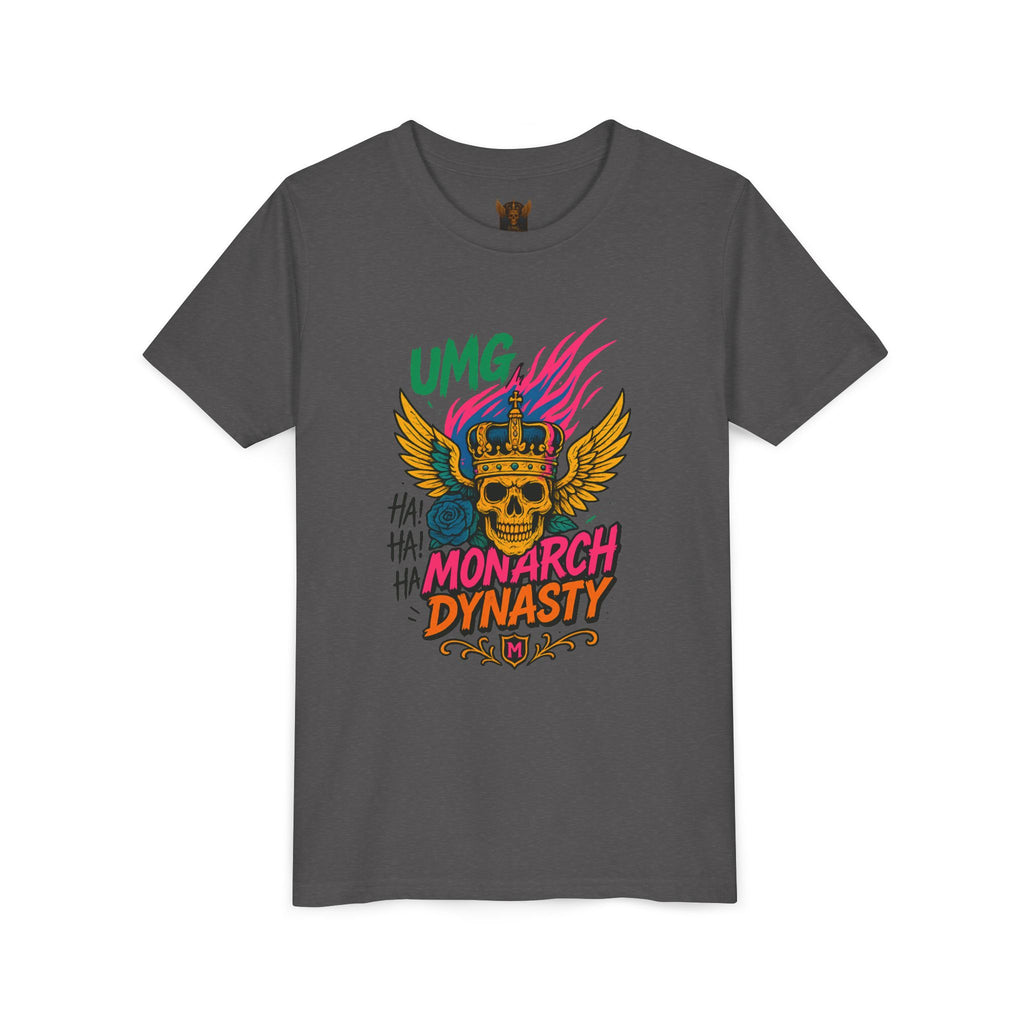 UMG Monarch Dynasty Crest Skull Graphic Oversized Tee - Unisex Youth Graphic Tee