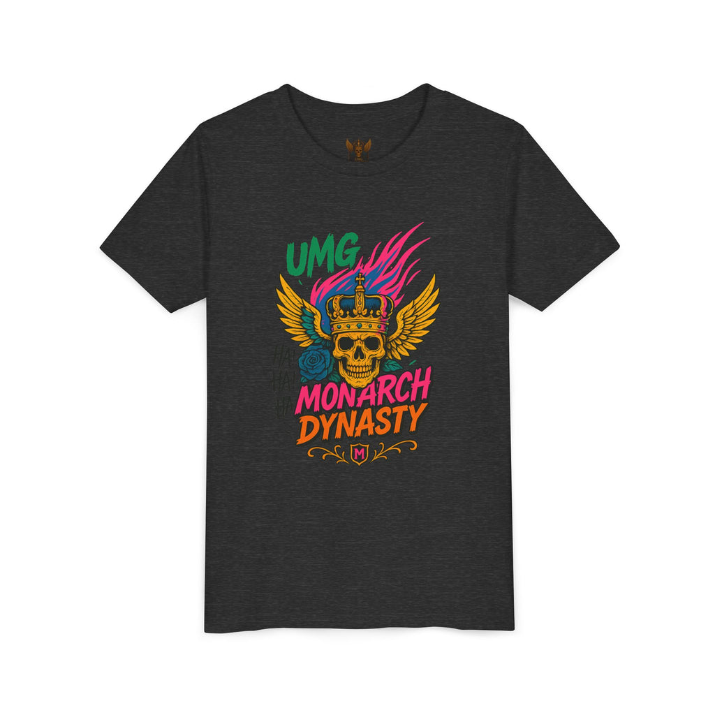 UMG Monarch Dynasty Crest Skull Graphic Oversized Tee - Unisex Youth Graphic Tee